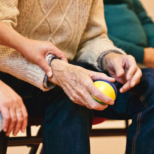 elderly tennis ball